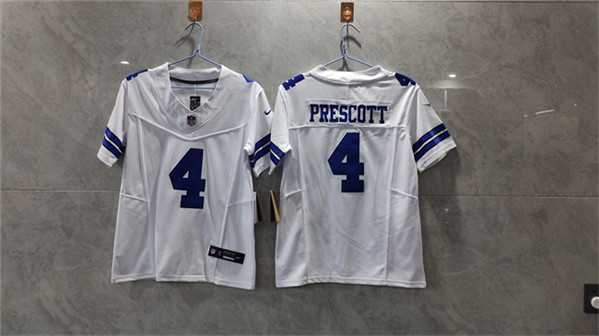 Womens Dallas Cowboys #4 Dak Prescott White 2023 F.U.S.E. Limited Stitched Jersey